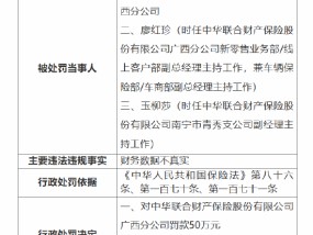 中华财险广西分公司被罚50万元：因财务数据不真实